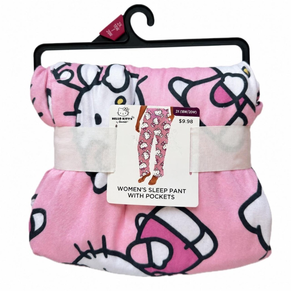 Hello Kitty Pink Pajama Pants Women's Plus 2X